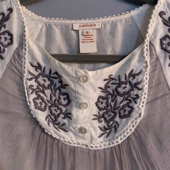 Women’s cotton & silk top with two layers and embroidery. Size S. EUC - Picture 5 of 8